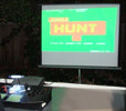 MAME on an X-Arcade Tankstick, projected outdoors!